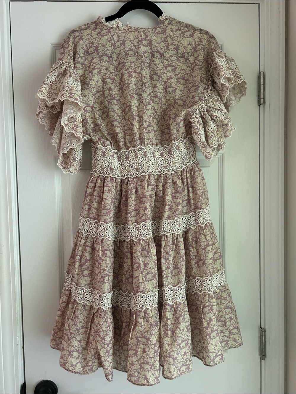 Floral Lace-Trim Dress - Picture 2 of 5